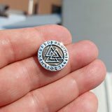 Viking Valknut Pendant, Runes Silver Pendant, Round Sterling Silver Pendant, Viking Design
