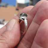 Green Peridot Ring, Sterling Silver Ring, Solitaire Ring, Oval Cut Peridot, handmade silver ring, gift for her - size 6.5