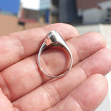 Moonstone Silver Ring, Minimalist Ring, Sterling Silver Ring, oval shaped Moonstone, handmade silver ring - Size 9