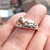 Natural Opal Ring, Minimalist Ring, Sterling Silver Ring, Solitaire Ring, pear shaped Opal, Minimalist Design, Opal silver ring, Size 9