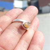 Natural Opal Ring, Minimalist Ring, Sterling Silver Ring, oval shaped Opal, Minimalist Design, Opal silver ring, Gift for Her- Size 8