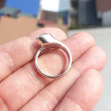 Natural Opal Silver Ring, Minimalist Ring, Sterling Silver Ring, oval shaped Opal, Opal silver ring, Size 8.5