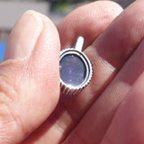 Minimalist Amethyst Silver Pendant, Sterling Silver purple Amethyst Pendant, oval shaped Amethyst