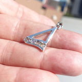 Harp shaped Natural Moonstone Pendant, Sterling Silver Pendant, Triangle shaped pendant, 4 Moonstone Pendant