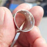 Minimalist Silver Ring, Sterling Silver Ring, handmade silver ring, diagonal line design, wide band Ring, gift for her - flexible Size 8.5