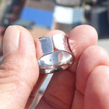 Minimalist Silver Ring, Sterling Silver Ring, handmade silver ring, hammered design, wide band Ring, gift for her - flexible Size 6.5