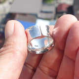 Minimalist Silver Ring, Sterling Silver Ring, handmade silver ring, hammered design, wide band Ring, Unisex Design - flexible Size 7.5