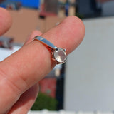 Moonstone Silver Ring, oval cut Moonstone Ring, Sterling Silver Ring, oval shaped Ceylon Moonstone, handmade ring - Size 6.5