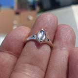 Minimalist Moonstone Ring, Moonstone Silver Ring, Marquise Moonstone Ring, Sterling Silver Ring, Marquise Moonstone, Minimalist Ring -Size 6.5