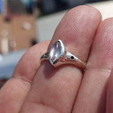 Minimalist Moonstone Ring, Moonstone Silver Ring, Marquise Moonstone Ring, Sterling Silver Ring, Marquise Moonstone, Minimalist Ring -Size 6.5
