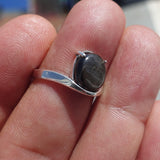 Natural Black Sapphire Ring, Sterling Silver Ring, Sapphire Silver Ring, Black Star Sapphire Ring, Minimalist, 6 Rays Star Sapphire - size 6.5