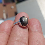 Natural Black Sapphire Ring, Sterling Silver Ring, Sapphire Silver Ring, Black Star Sapphire Ring, Minimalist Design, 6 Rays Star Sapphire - size 6.5
