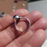 Natural Black Sapphire Ring, Sterling Silver Ring, Sapphire Silver Ring, Black Star Sapphire Ring, Minimalist Design, 6 Rays Star Sapphire - size 6.5