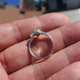 Natural Opal Ring, Sterling Silver Ring, Solitaire Ring, Triangle shaped Opal, handmade Opal Ring, unique design, gift for her - Size 6.5