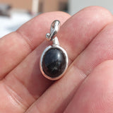 Black Star Diopside Pendant, Black Star Pendant, Art Pendant, Sterling Silver Pendant, Black Star Diopside Charm, 4 rays star