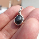 Black Star Diopside Pendant, Black Star Pendant, Art Pendant, Sterling Silver Pendant, Black Star Diopside Charm, 4 rays star