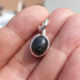 Black Star Diopside Pendant, Black Star Pendant, Art Pendant, Sterling Silver Pendant, Black Star Diopside Charm, 4 rays star