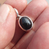 Black Star Diopside Pendant, Black Star Pendant, Art Pendant, Sterling Silver Pendant, Black Star Diopside Charm, 4 rays star