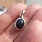 Black Star Diopside Pendant, Black Star Pendant, Art Pendant, Sterling Silver Pendant, Black Star Diopside Charm, 4 rays star
