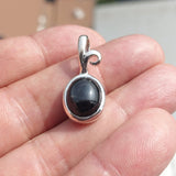 Black Star Diopside Pendant, Black Star Pendant, Art Pendant, Sterling Silver Pendant, 4 Rays Black Star Diopside Charm,