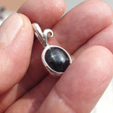 Black Star Diopside Pendant, Black Star Pendant, Art Pendant, Sterling Silver Pendant, 4 Rays Black Star Diopside Charm,