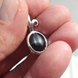 Black Star Diopside Pendant, Black Star Pendant, Art Pendant, Sterling Silver Pendant, 4 Rays Black Star Diopside Charm,