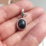 Black Star Diopside Pendant, Black Star Pendant, Art Pendant, Sterling Silver Pendant, 4 Rays Black Star Diopside Charm,