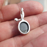 Black Star Diopside Pendant, Black Star Charm, Minimalist Pendant, Sterling Silver Pendant, 4 Rays Black Star Diopside Charm