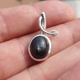 Black Star Diopside Pendant, Black Star Charm, Minimalist Pendant, Sterling Silver Pendant, 4 Rays Black Star Diopside Charm