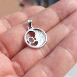 Crescent Moon Pendant, Sterling Silver Pendant, Multicolor Opal Pendant, Smiling Moon Pendant