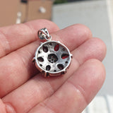 Garnet Silver Pendant, Star shaped Sterling Silver Gemstone Pendant with Garnet and Topaz, Symmetric Amulet, Sterling silver pendant