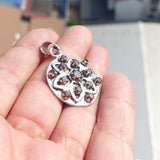 Garnet Star Silver Pendant, Round shaped Sterling Silver Gemstone Pendant with Garnet, Symmetric Amulet, Sterling silver pendant