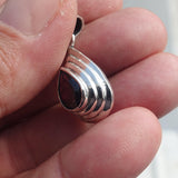 Garnet Silver Pendant, Pear shaped Sterling Silver Gemstone Pendant with Garnet, Symmetric Amulet, Sterling silver pendant