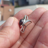 Garnet Star Silver Pendant, Star shaped Sterling Silver Gemstone Pendant with Garnet, Symmetric Amulet, Sterling silver pendant