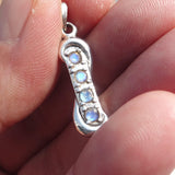 Natural Moonstone Pendant, Sterling Silver Pendant, long pendant, 4 Moonstone Pendant, round Moonstones, moonstone necklace
