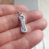 Natural Moonstone Pendant, Sterling Silver Pendant, long pendant, 4 Moonstone Pendant, round Moonstones, moonstone necklace
