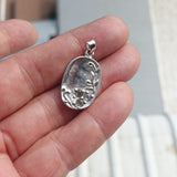 Natural Moonstone Pendant, Sterling Silver Pendant, oval pendant, 3 Moonstone floral Pendant, round Moonstones, moonstone necklace