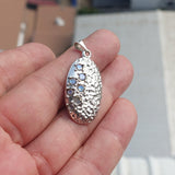 Natural Moonstone Pendant, Sterling Silver Pendant, oval pendant, 7 Moonstone cross Pendant, round Moonstones, moonstone necklace