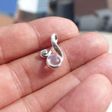 Moonstone Pendant, Moonstone Charm, Sterling Silver Pendant, Minimalist Loop Pendant, natural Ceylon Moonstone, Gift for Her