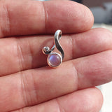 Moonstone Pendant, Moonstone Charm, Sterling Silver Pendant, Minimalist Loop Pendant, natural Ceylon Moonstone, Gift for Her