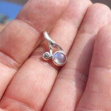 Moonstone Pendant, Moonstone Charm, Sterling Silver Pendant, Minimalist Loop Pendant, natural Ceylon Moonstone, Gift for Her