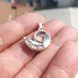 Natural Moonstone Pendant, Sterling Silver Pendant, Fantasy pendant, 4 Moonstone Pendant, round Moonstones, moonstone necklace