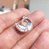 Natural Moonstone Pendant, Sterling Silver Pendant, Fantasy pendant, 4 Moonstone Pendant, round Moonstones, moonstone necklace