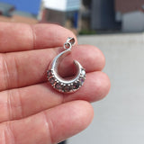 Natural Moonstone Pendant, Sterling Silver Pendant, Fantasy pendant, 7 Moonstone Pendant, round Moonstones, moonstone necklace