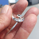 Natural Moonstone Pendant, Sterling Silver Pendant, Fantasy pendant, 7 Moonstone Pendant, round Moonstones, moonstone necklace