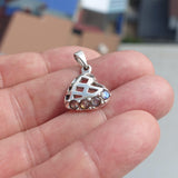 Natural Moonstone Pendant, Sterling Silver Pendant, Heart pendant, 4 Moonstone Pendant, round Moonstones, moonstone necklace