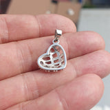 Natural Moonstone Pendant, Sterling Silver Pendant, Heart pendant, 4 Moonstone Pendant, round Moonstones, moonstone necklace