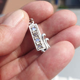 Natural Moonstone Pendant, Sterling Silver Pendant, Long style pendant, 4 Moonstone Pendant, round Moonstones, moonstone necklace