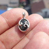 Black Star Sapphire Pendant, Black Sapphire Pendant, Art Pendant, Sterling Silver Pendant, 6 Rays Black Star Sapphire Charm