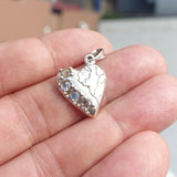 Natural Moonstone Pendant, Sterling Silver Pendant, Heart pendant, 4 Moonstone Pendant, round Moonstones, moonstone Charm